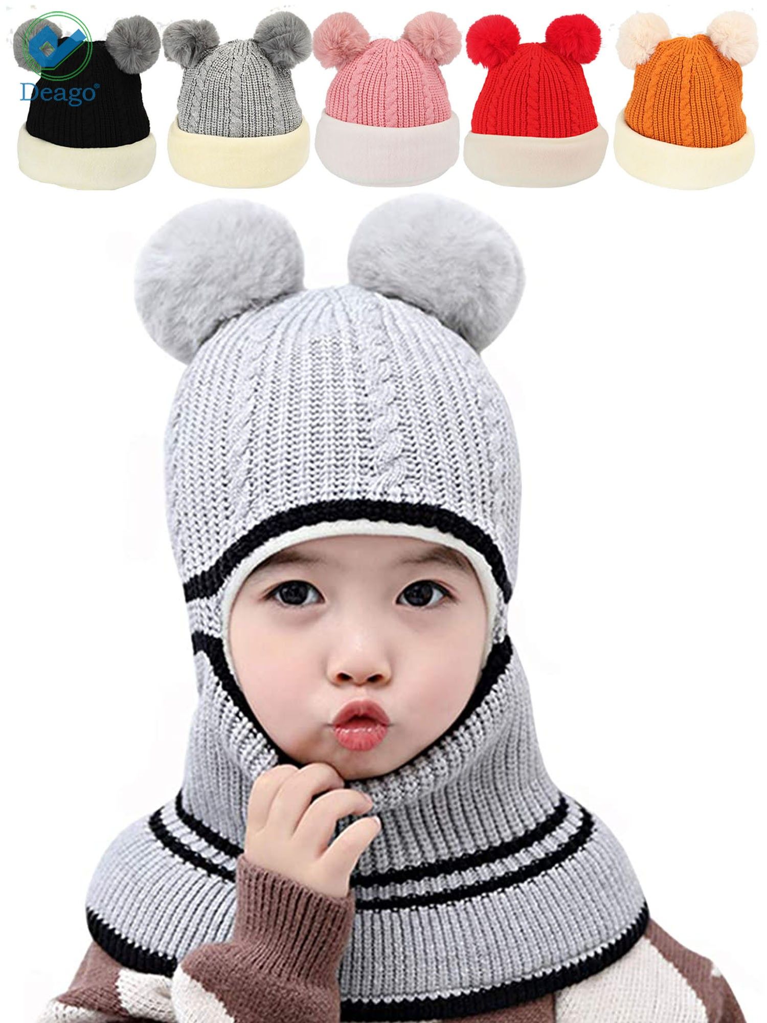 Toddler Baby Boy Winter Beanie Hat Infant Kids Warm Fleece Lined Earflap Knit Fur Pom Pom Hat Snow Cap Toddler Baby Boy Winter Beanie Hat Infant Kids Warm Fleece Lined Earflap Knit Fur Pom Pom Hat Snow Cap